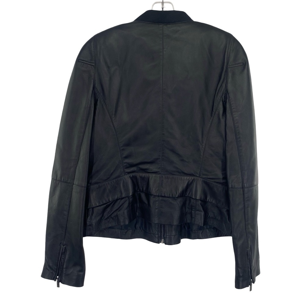 Saint + Sofia Blane Black Leather Bomber Jacket - Picture 6 of 13